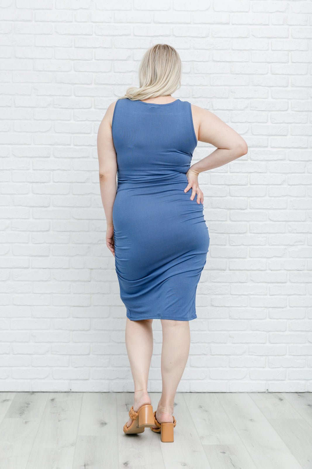 Blue Wrap Dress (Online Exclusive) - Uptown Boutique Ramona