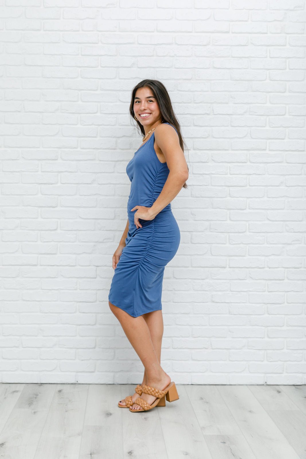 Blue Wrap Dress (Online Exclusive) - Uptown Boutique Ramona