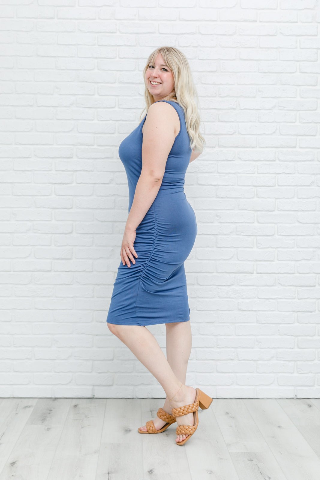 Blue Wrap Dress (Online Exclusive) - Uptown Boutique Ramona