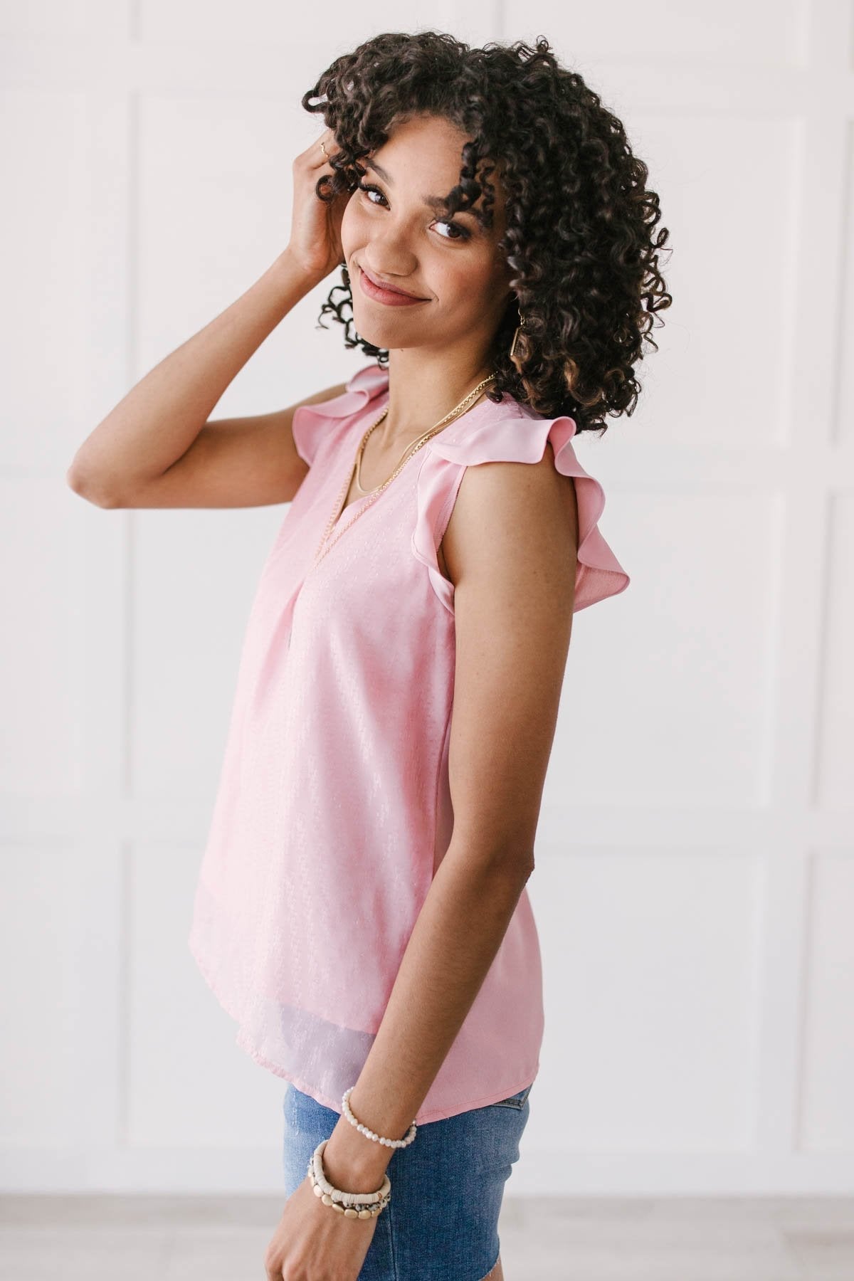 Blush & Shimmer Blouse (Online Exclusive) - Uptown Boutique Ramona