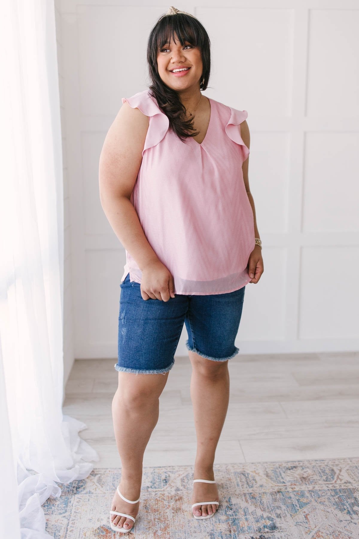 Blush & Shimmer Blouse (Online Exclusive) - Uptown Boutique Ramona