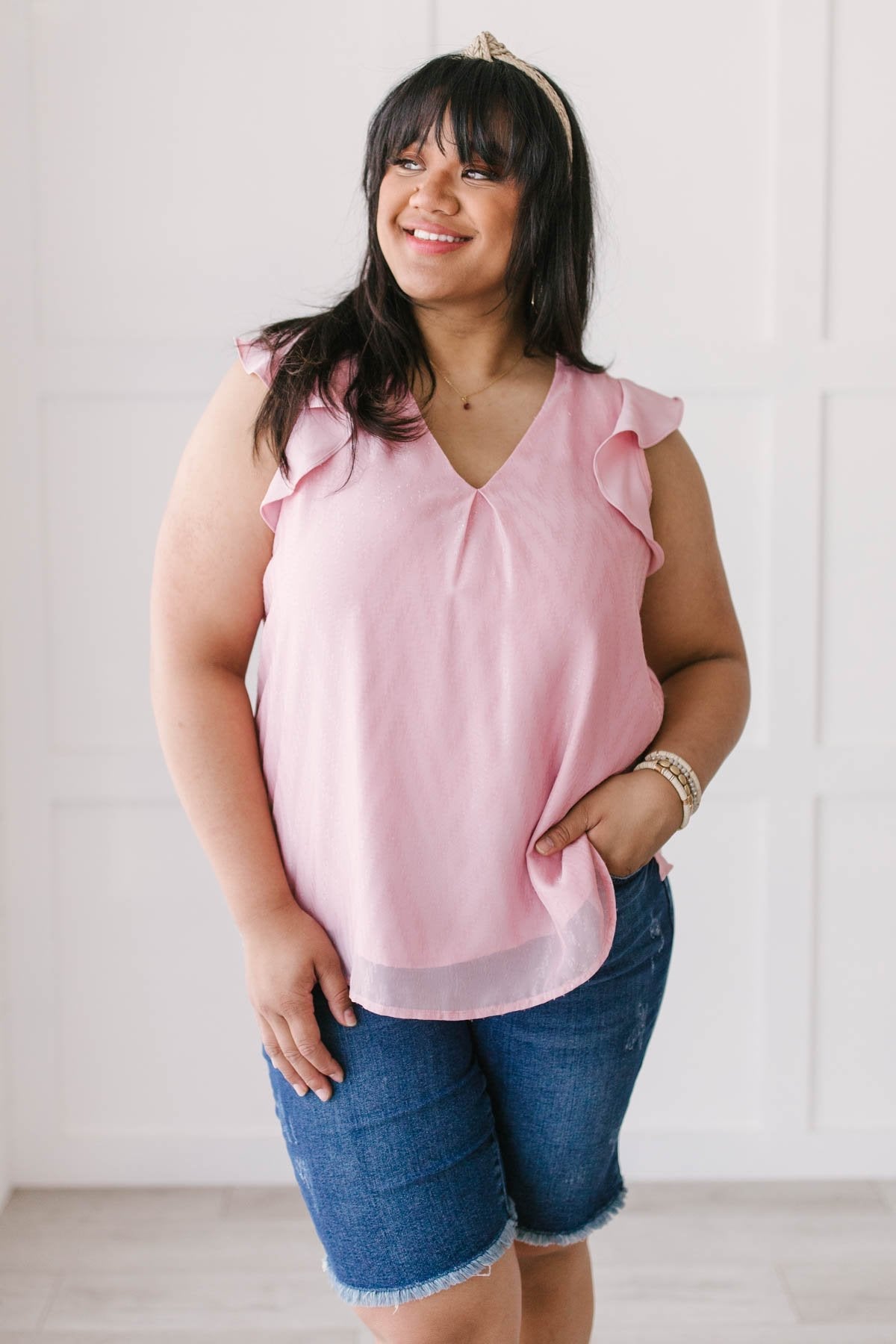 Blush & Shimmer Blouse (Online Exclusive) - Uptown Boutique Ramona