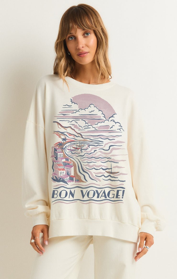 BON VOYAGE SUNDAY SWEATSHIRT - Uptown Boutique Ramona