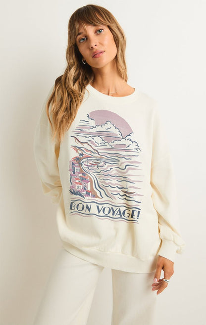 BON VOYAGE SUNDAY SWEATSHIRT - Uptown Boutique Ramona