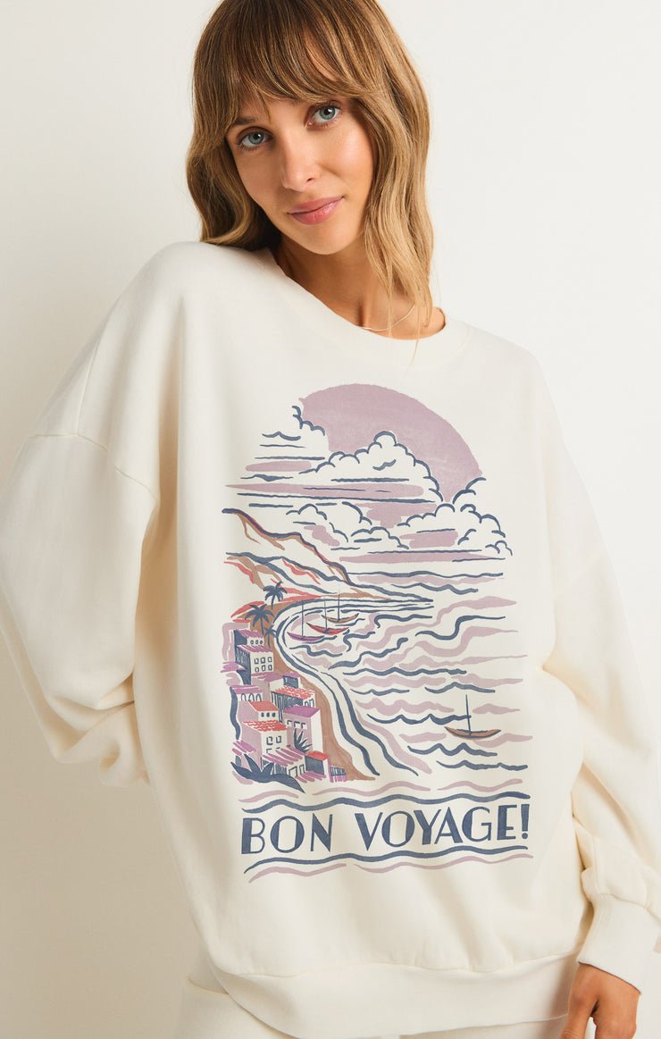 BON VOYAGE SUNDAY SWEATSHIRT - Uptown Boutique Ramona