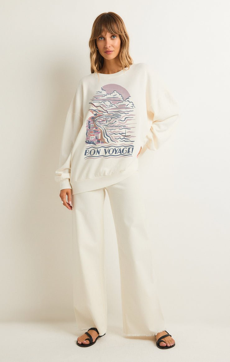 BON VOYAGE SUNDAY SWEATSHIRT - Uptown Boutique Ramona