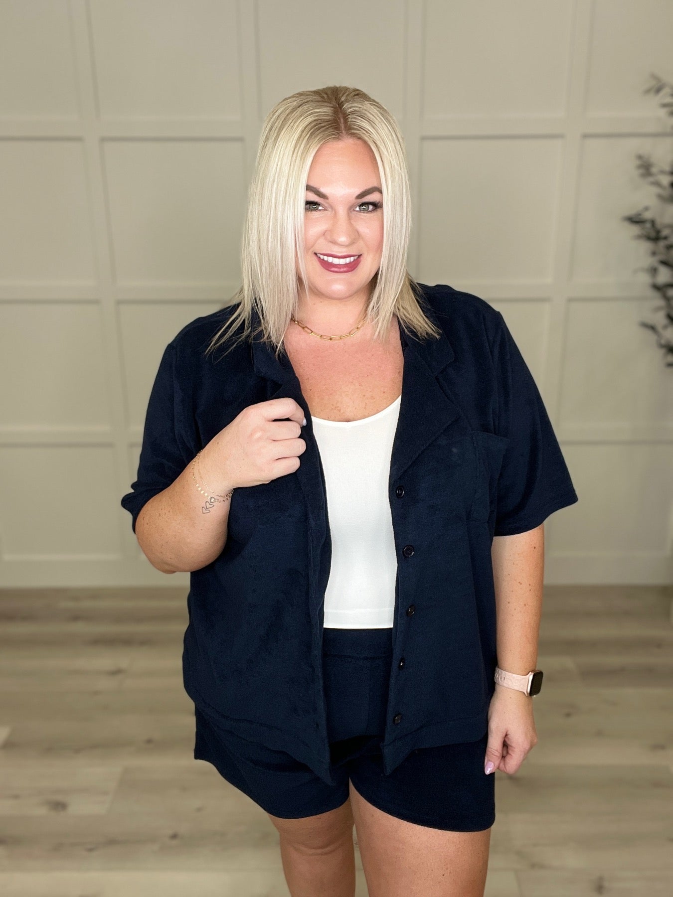 BONUS: French Terry Button Down Top (Online Exclusive) - Uptown Boutique Ramona