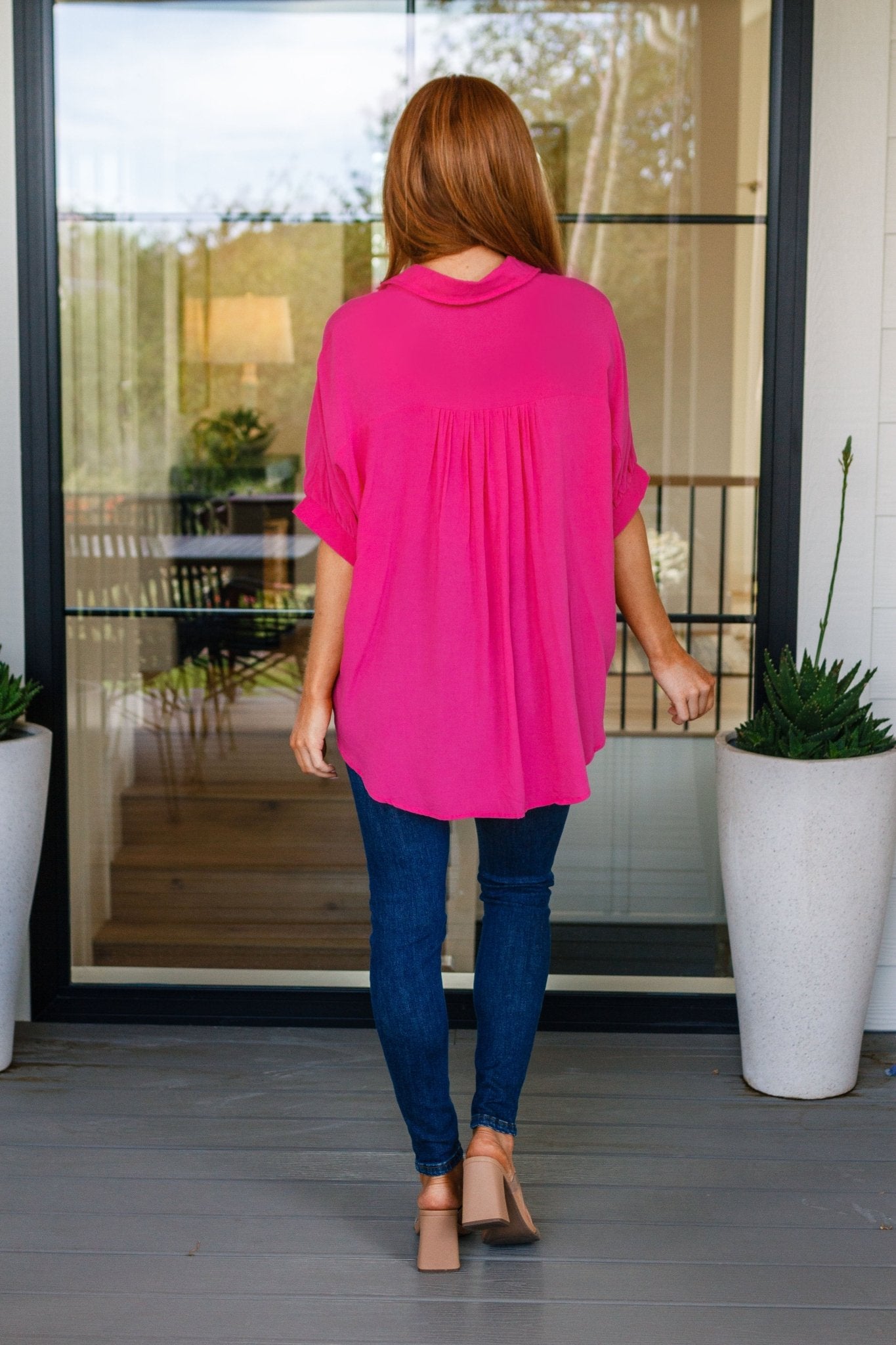 Bounding Beauty Button Down Blouse (Online Exclusive) - Uptown Boutique Ramona