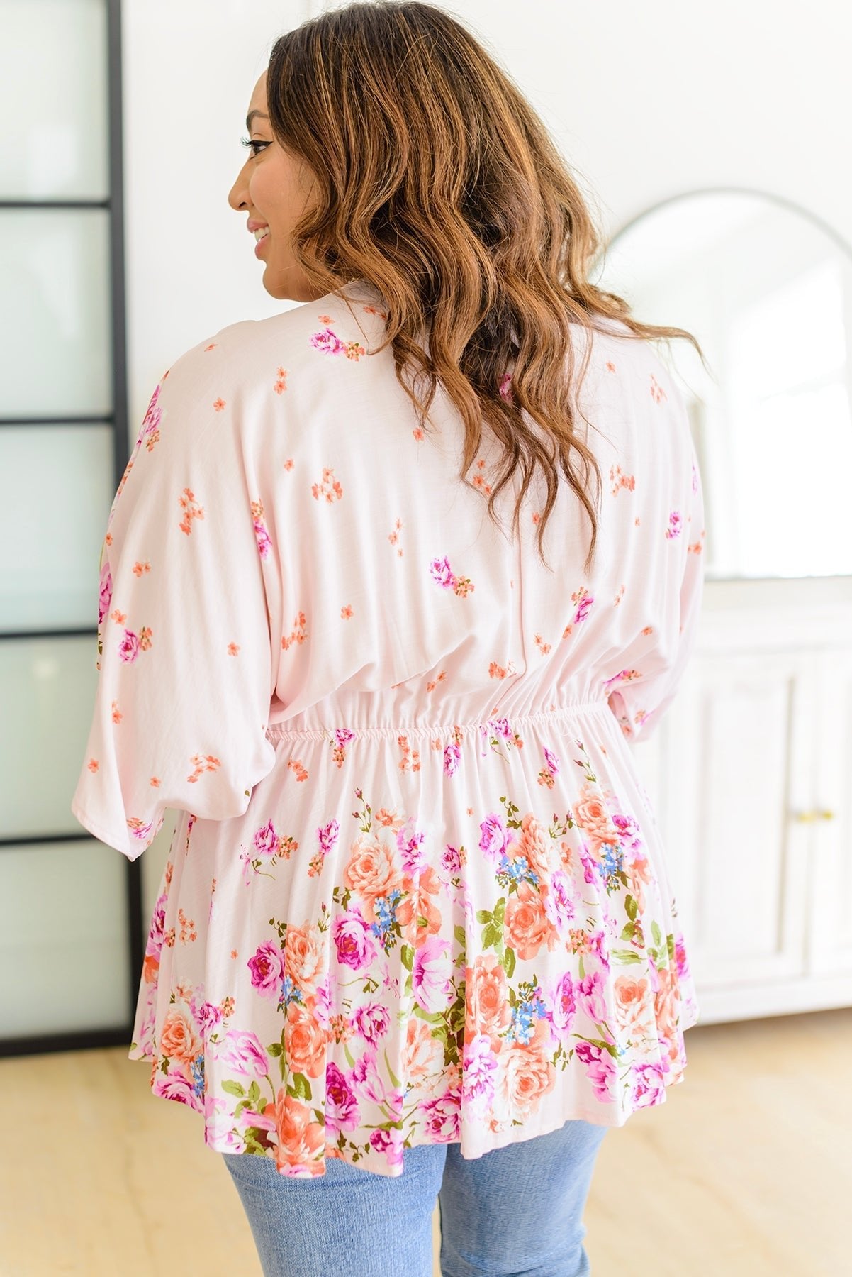 Bouquet a Day Floral Peplum Top (Online Exclusive) - Uptown Boutique Ramona