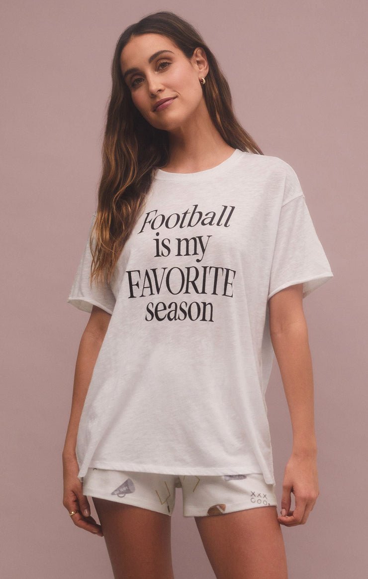 Boyfriend Football Tee - Uptown Boutique Ramona