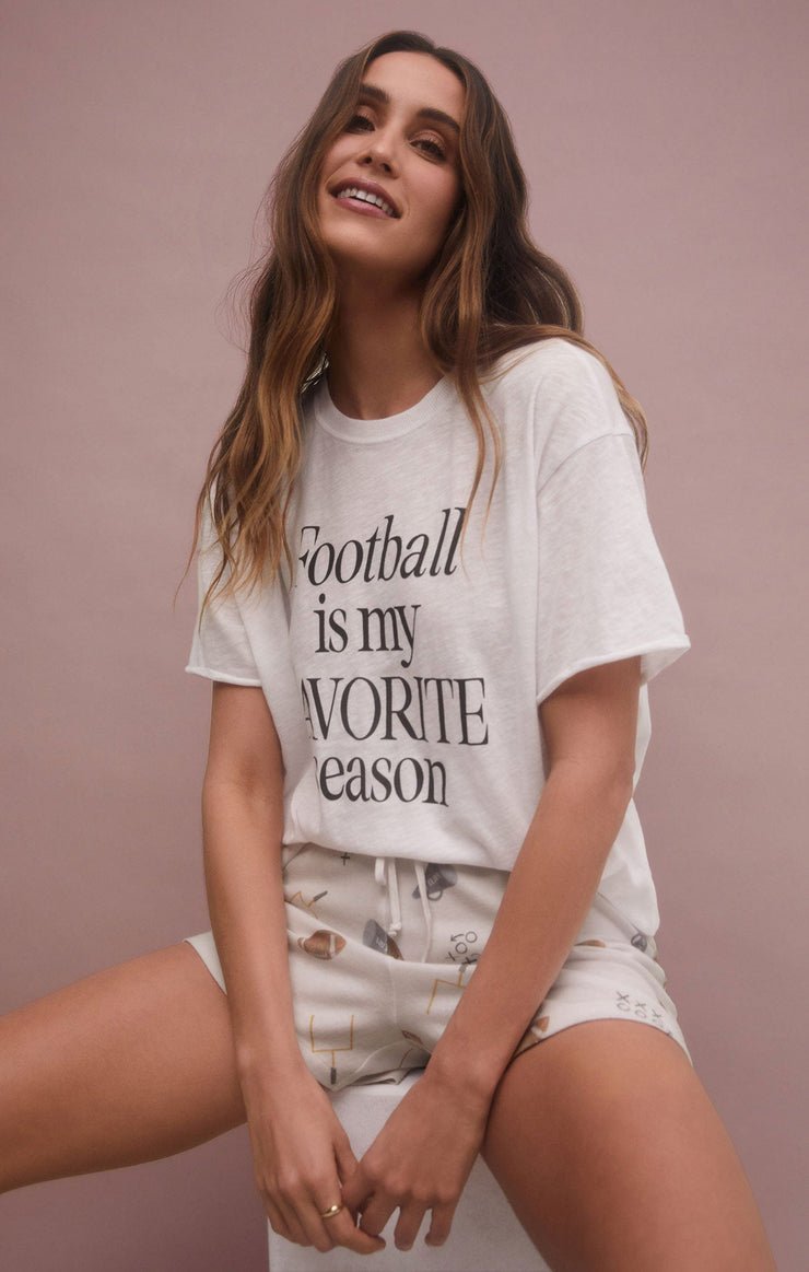 Boyfriend Football Tee - Uptown Boutique Ramona