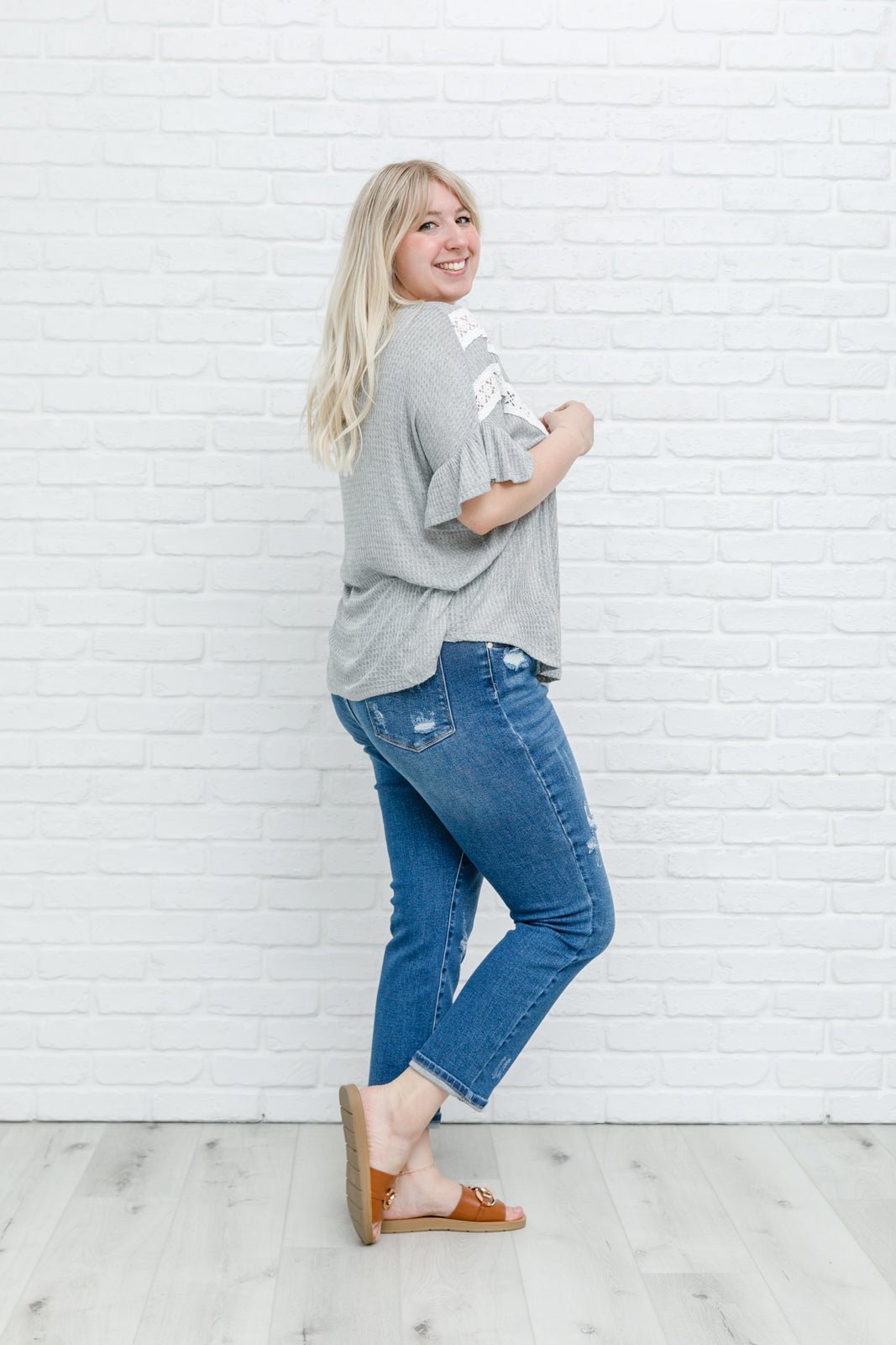 Break Away Top In Gray (Online Exclusives) - Uptown Boutique Ramona