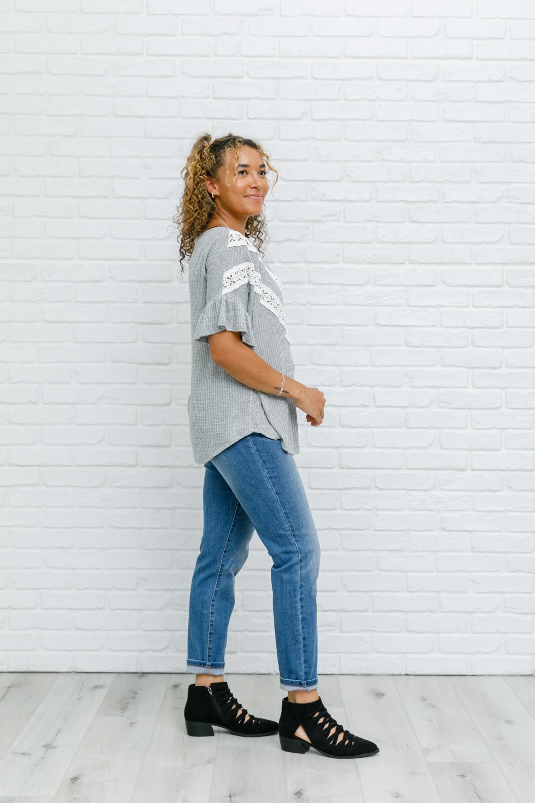 Break Away Top In Gray (Online Exclusives) - Uptown Boutique Ramona