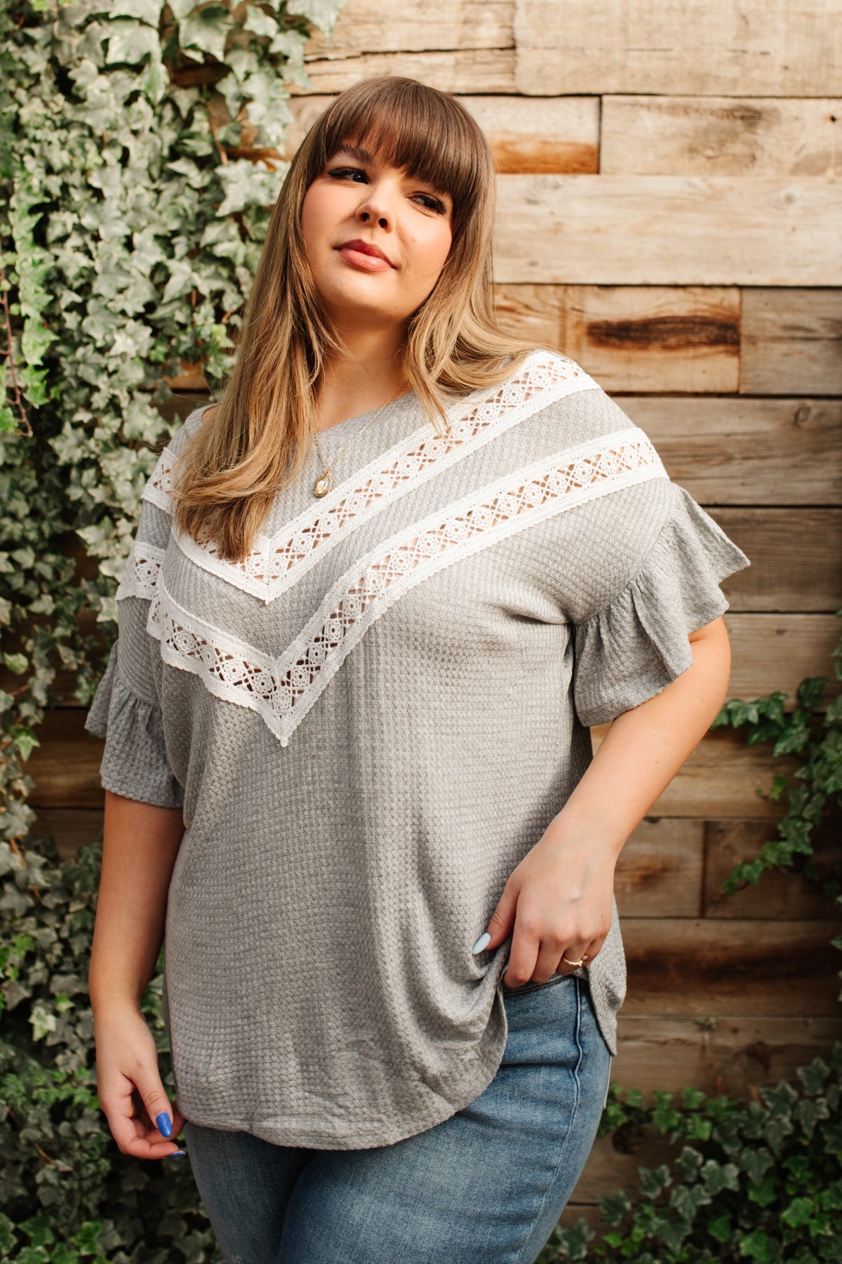 Break Away Top In Gray (Online Exclusives) - Uptown Boutique Ramona