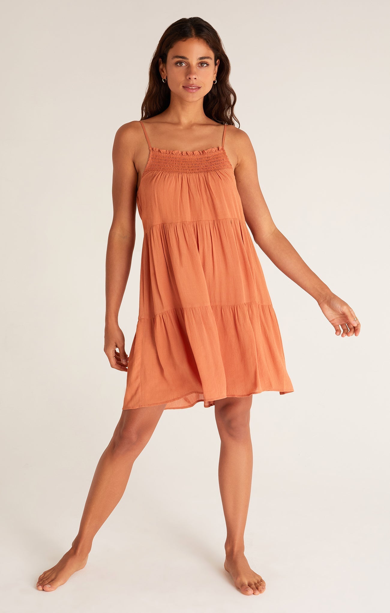 Breezy Crinkle Dress - Copper *FS - Uptown Boutique Ramona