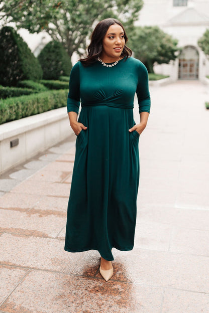 Bri Maxi Dress in Hunter Green (Online Exclusive) - Uptown Boutique Ramona