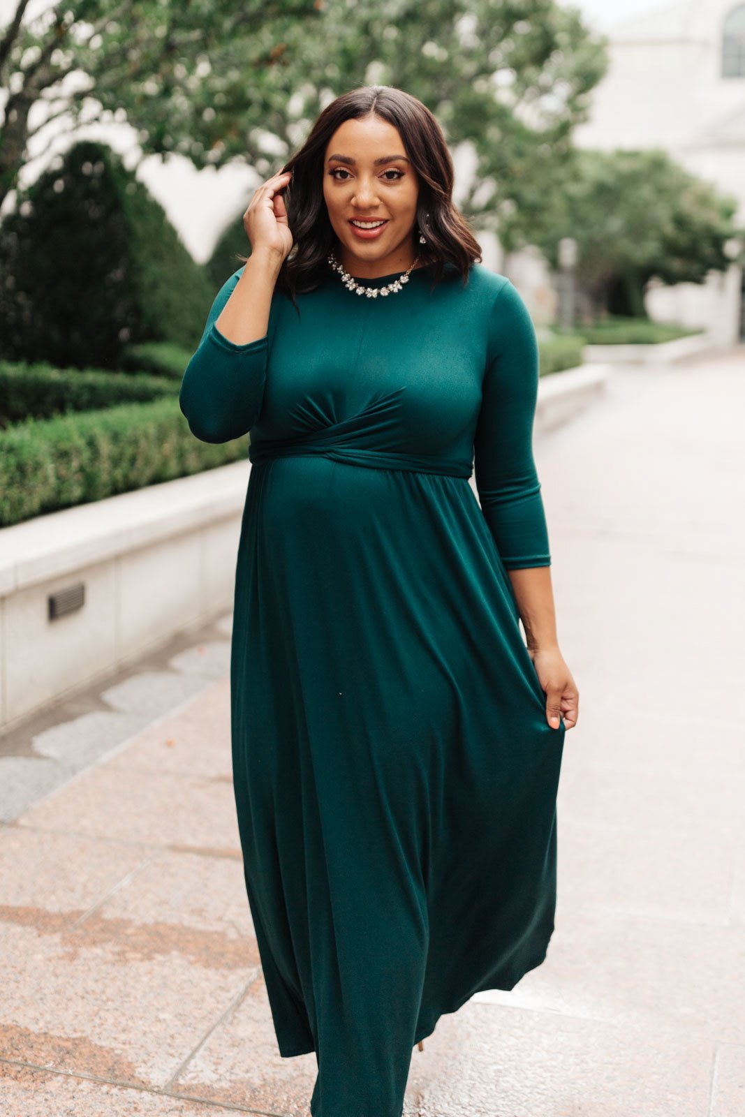 Bri Maxi Dress in Hunter Green (Online Exclusive) - Uptown Boutique Ramona