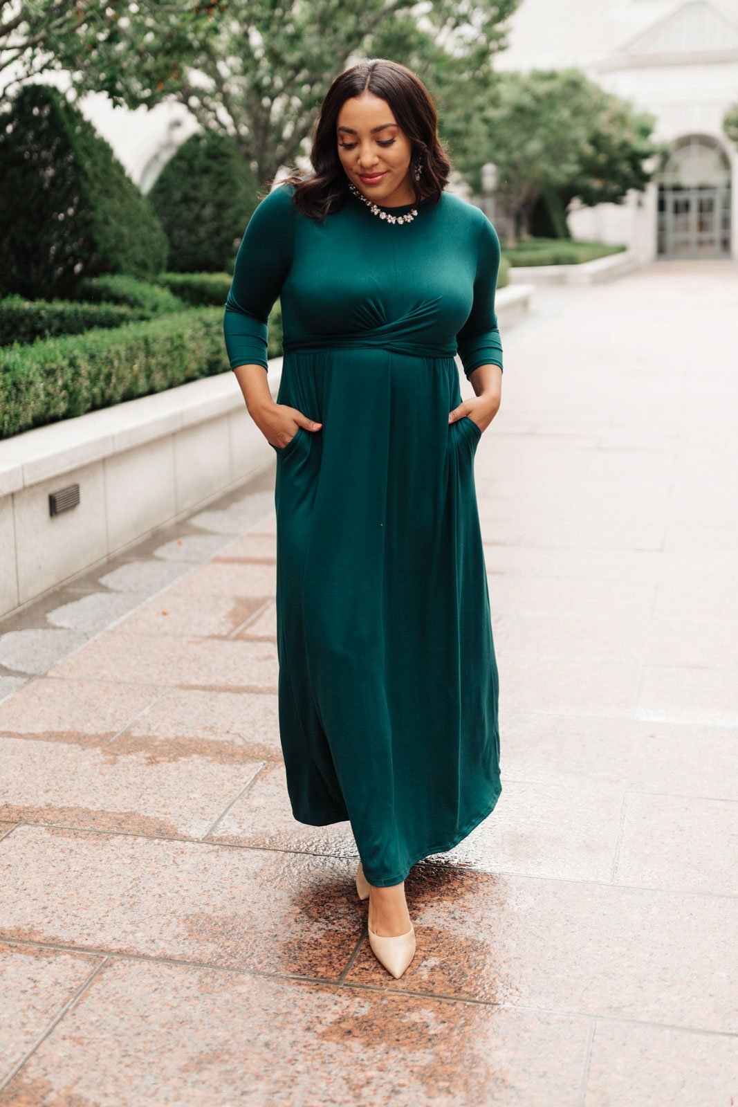 Bri Maxi Dress in Hunter Green (Online Exclusive) - Uptown Boutique Ramona