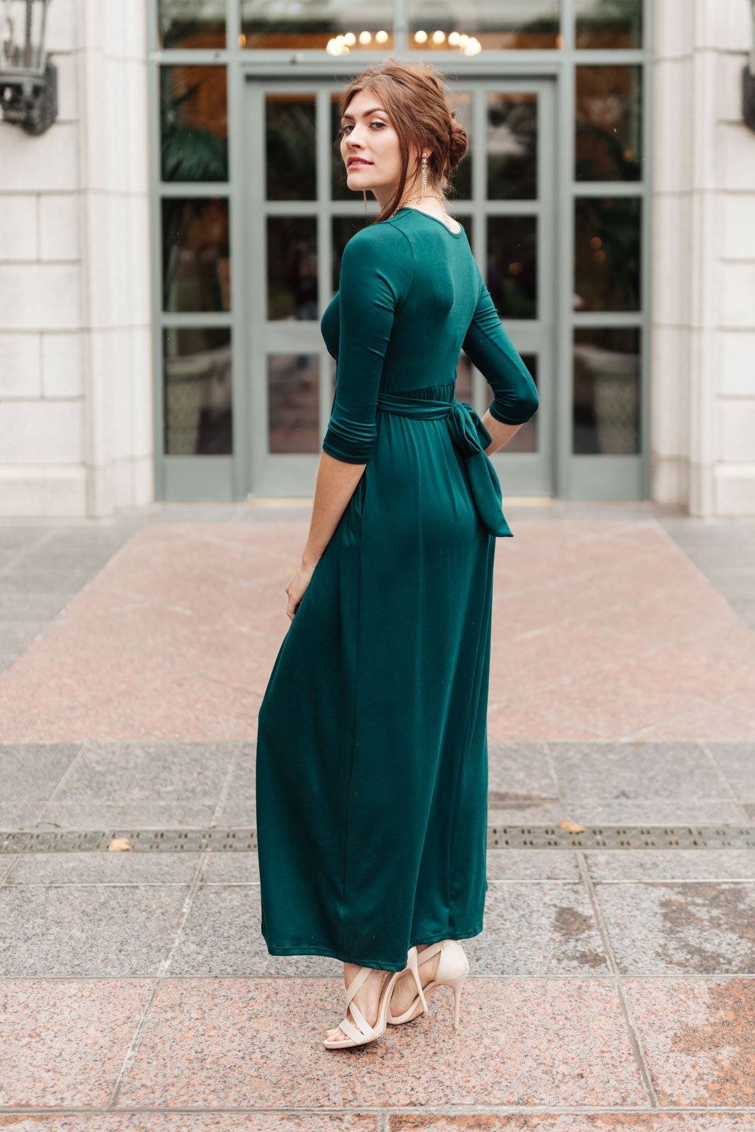 Bri Maxi Dress in Hunter Green (Online Exclusive) - Uptown Boutique Ramona