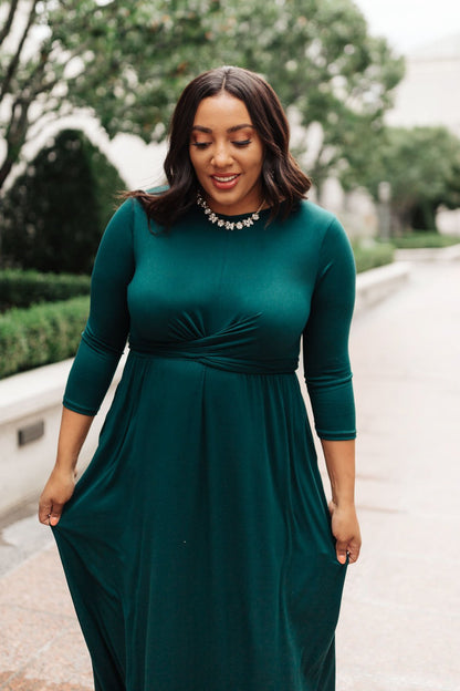 Bri Maxi Dress in Hunter Green (Online Exclusive) - Uptown Boutique Ramona