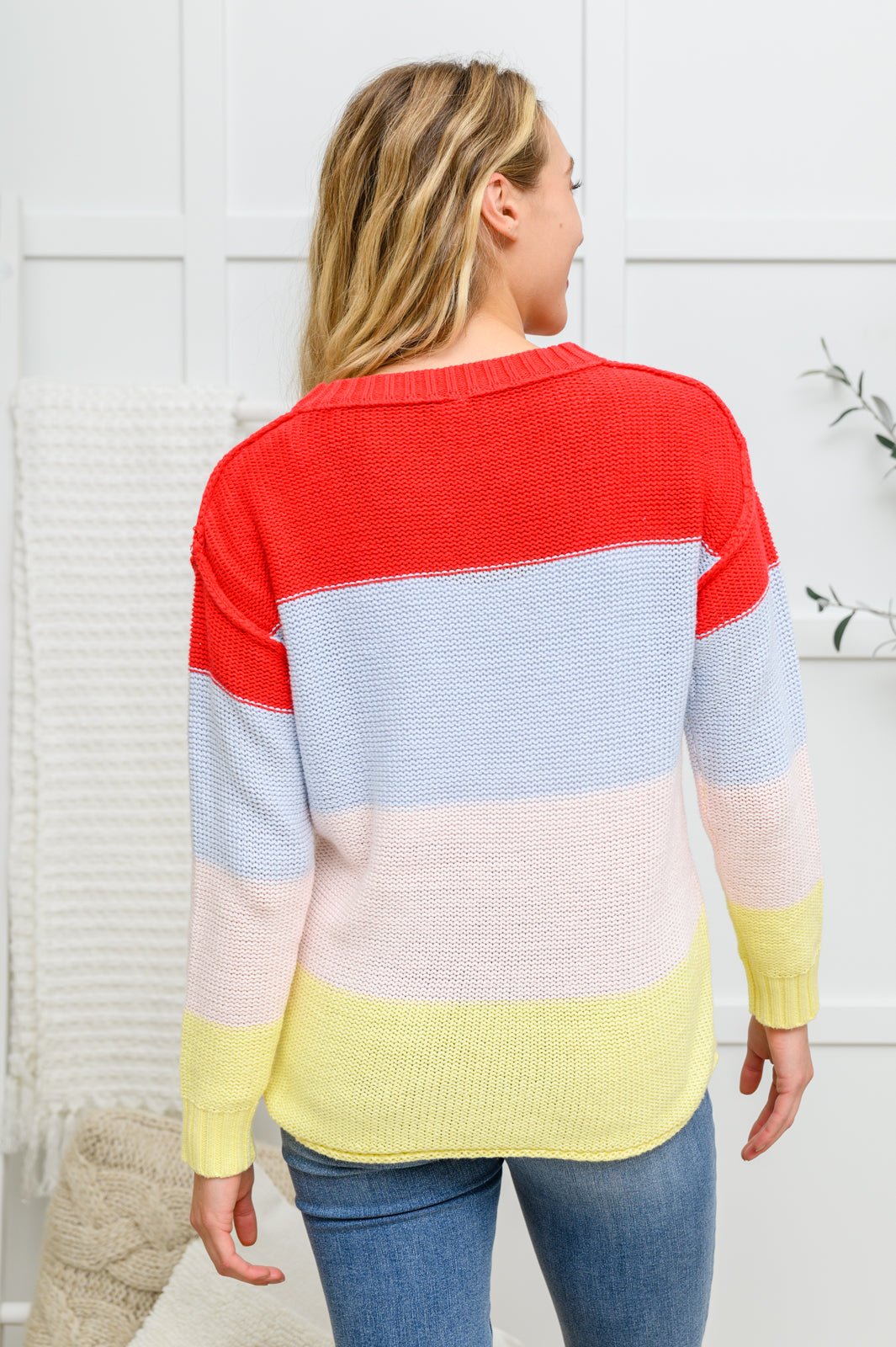 Bright Striped Knit Sweater (Online Exclusive) - Uptown Boutique Ramona