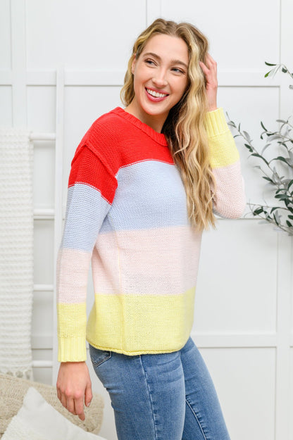 Bright Striped Knit Sweater (Online Exclusive) - Uptown Boutique Ramona