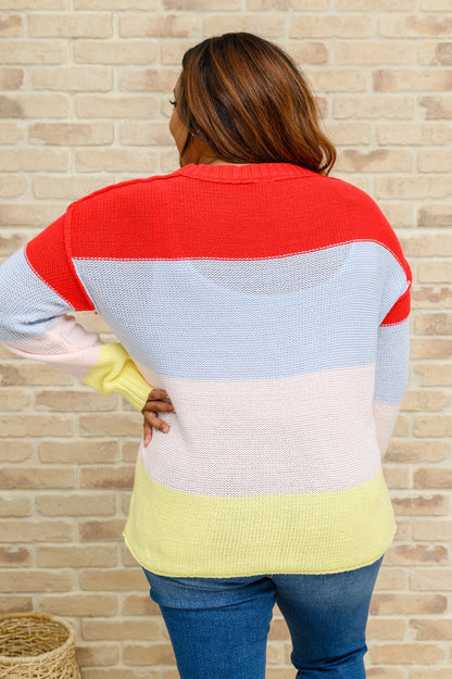 Bright Striped Knit Sweater (Online Exclusive) - Uptown Boutique Ramona