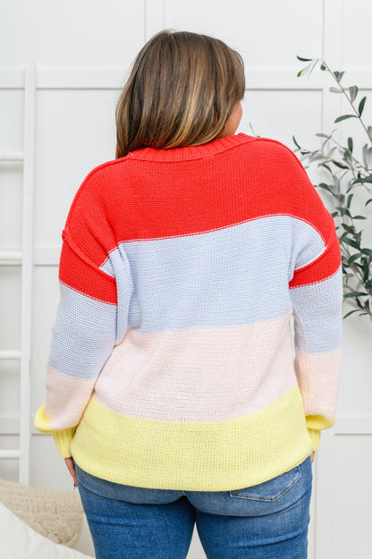 Bright Striped Knit Sweater (Online Exclusive) - Uptown Boutique Ramona