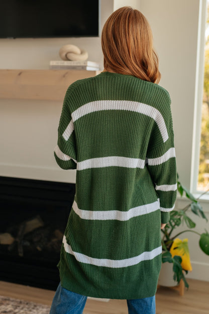 Brighter is Better Striped Cardigan in Green (Online Exclusive) - Uptown Boutique Ramona