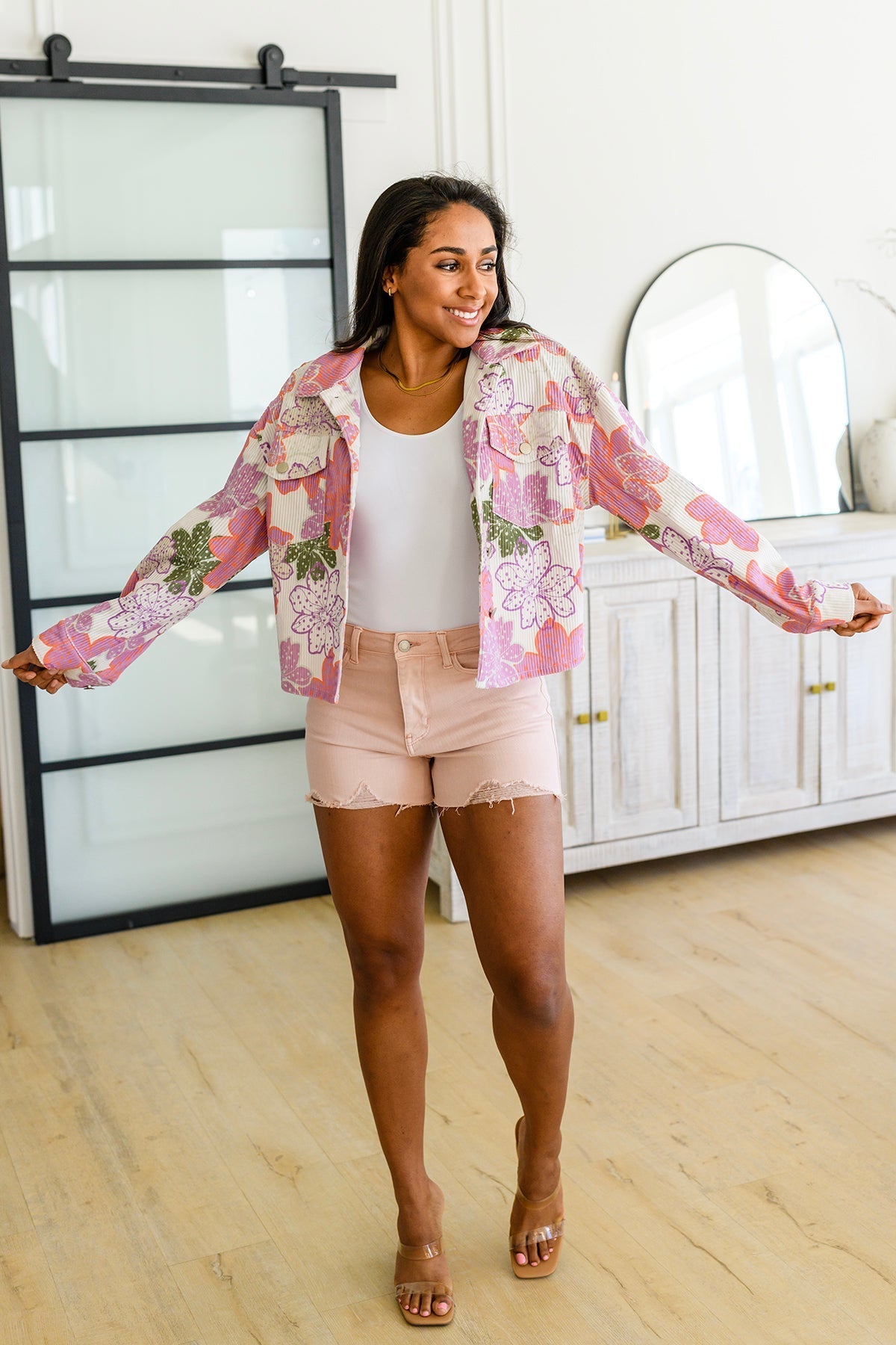 Bring the Bouquet Floral Corduroy Jacket (Online Exclusive) - Uptown Boutique Ramona