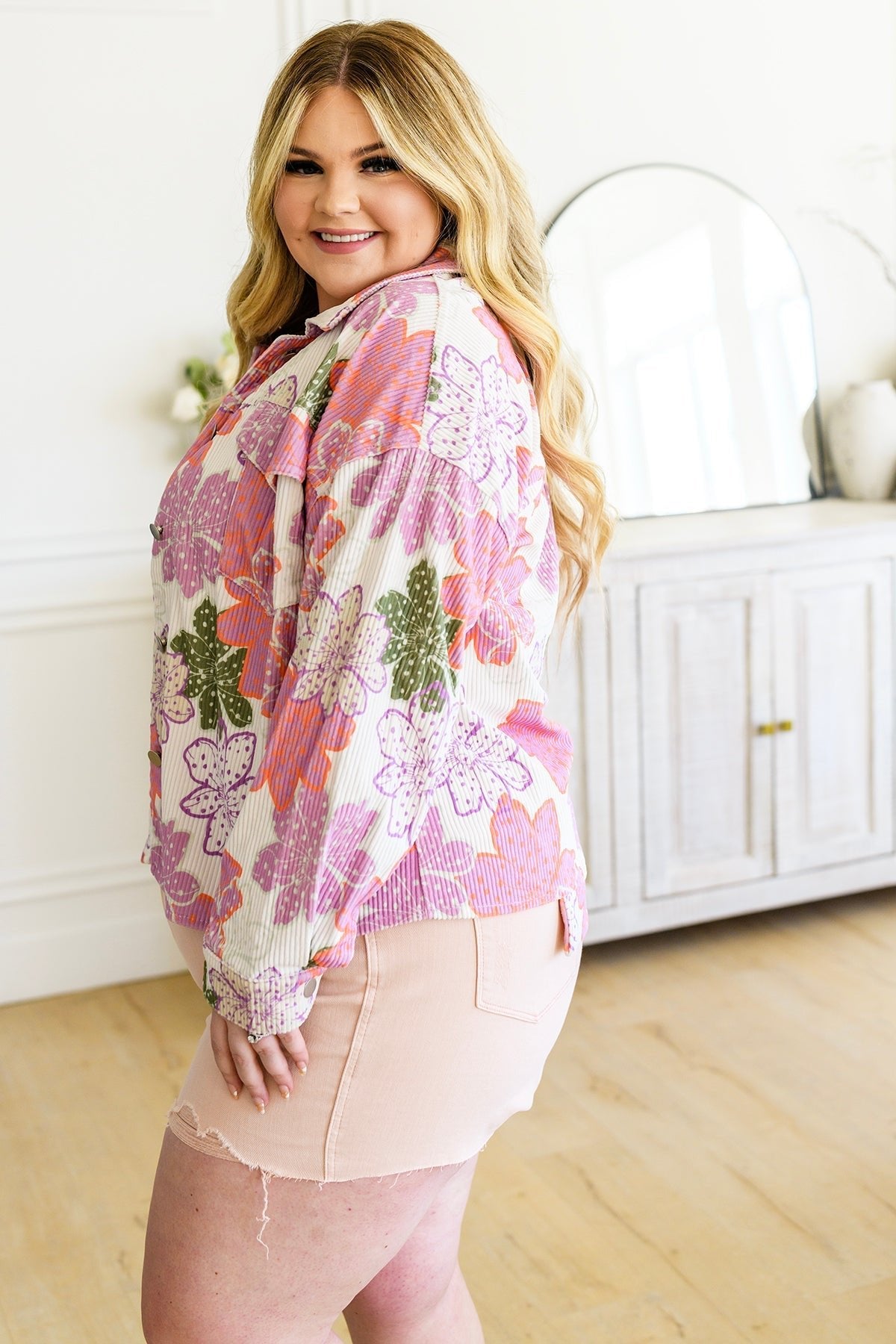 Bring the Bouquet Floral Corduroy Jacket (Online Exclusive) - Uptown Boutique Ramona