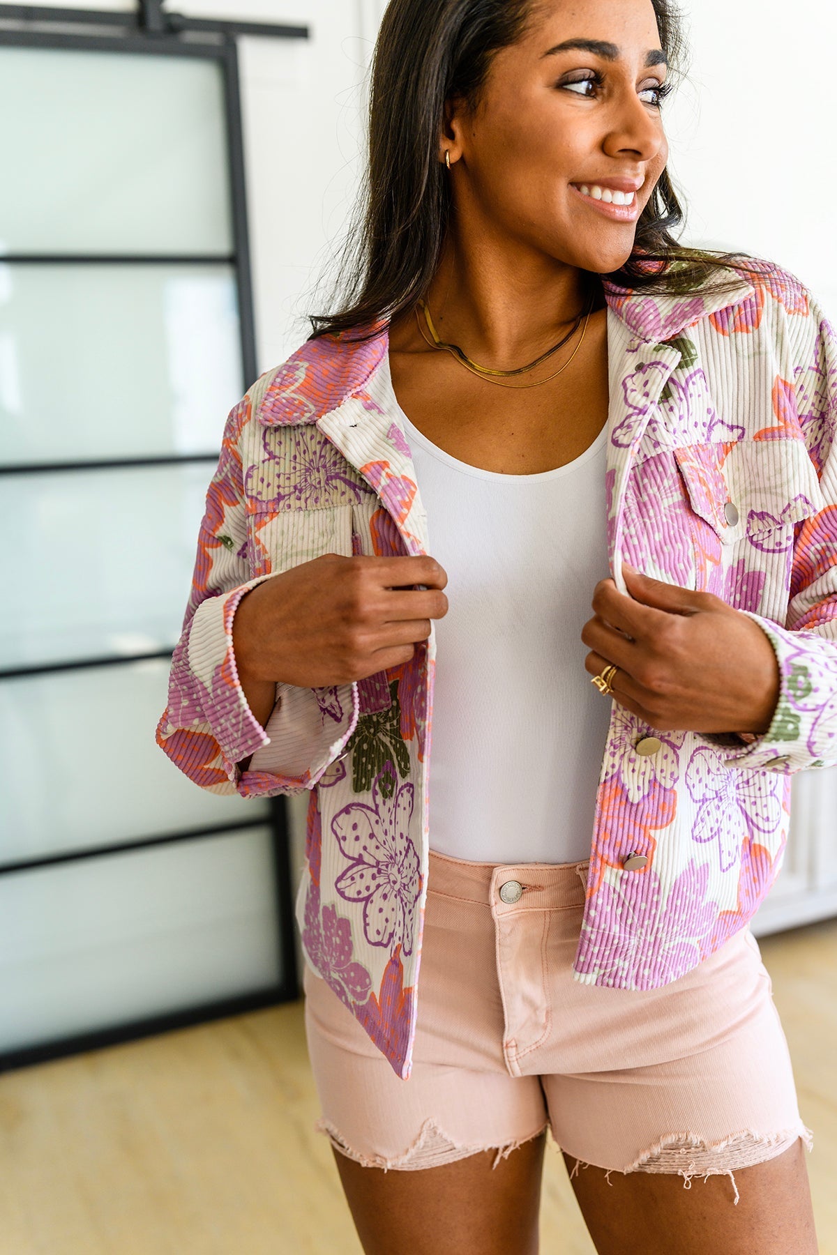 Bring the Bouquet Floral Corduroy Jacket (Online Exclusive) - Uptown Boutique Ramona