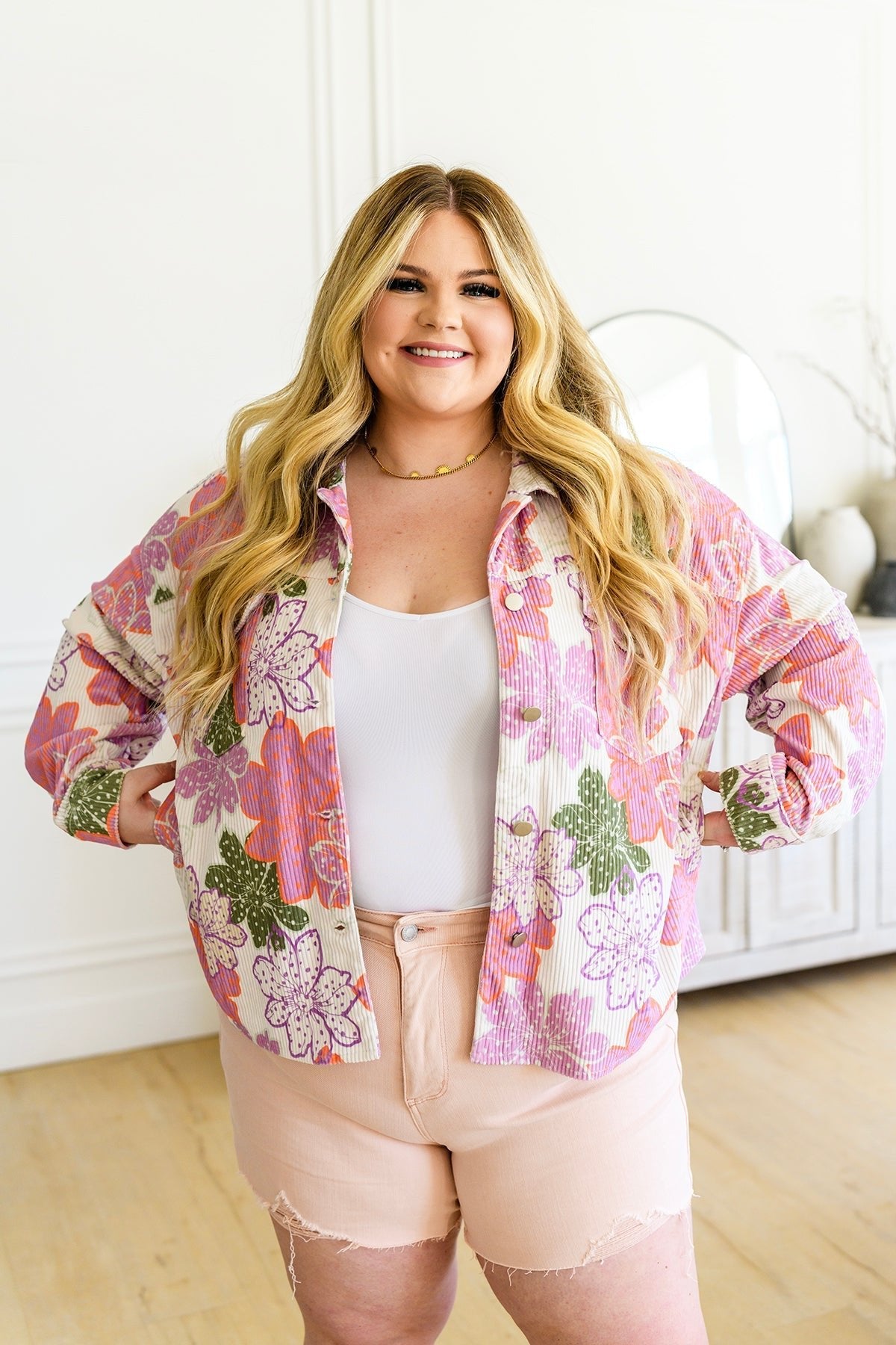 Bring the Bouquet Floral Corduroy Jacket (Online Exclusive) - Uptown Boutique Ramona