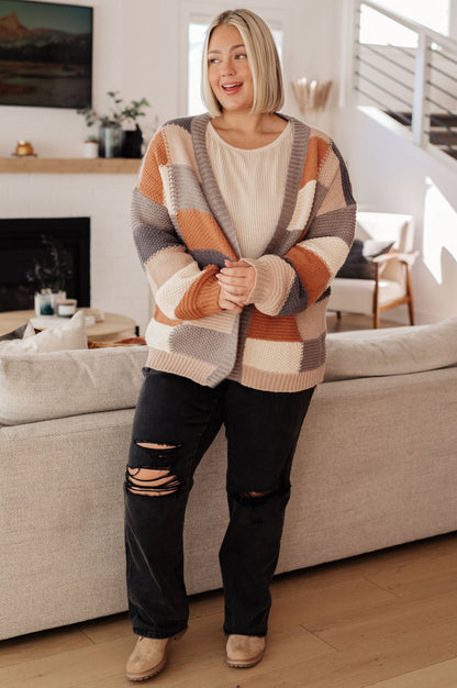 Brown Sugar and Molasses Checkered Cardigan (Online Exclusive) - Uptown Boutique Ramona