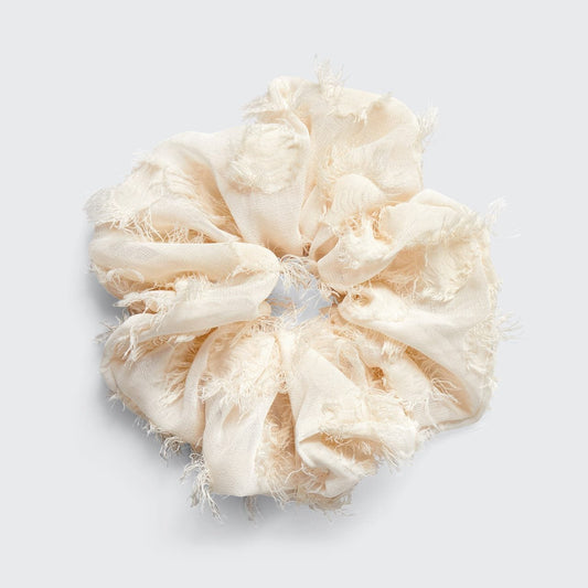 Brunch Scrunchie - Frayed Linen - Uptown Boutique Ramona