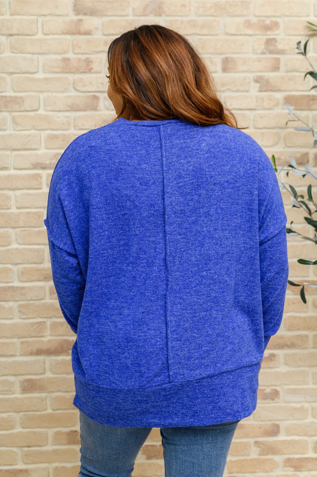 Brushed Soft Sweater In Blue (Online Exclusive) - Uptown Boutique Ramona