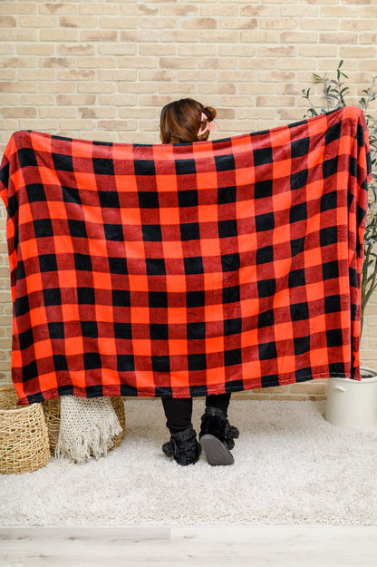 Buffalo Plaid Blanket In Red & Black (Online Exclusive) - Uptown Boutique Ramona