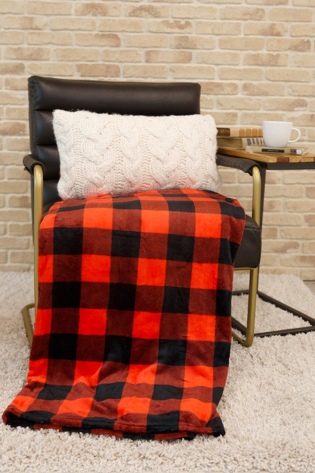 Buffalo Plaid Blanket In Red & Black (Online Exclusive) - Uptown Boutique Ramona