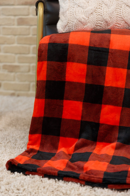 Buffalo Plaid Blanket In Red & Black (Online Exclusive) - Uptown Boutique Ramona