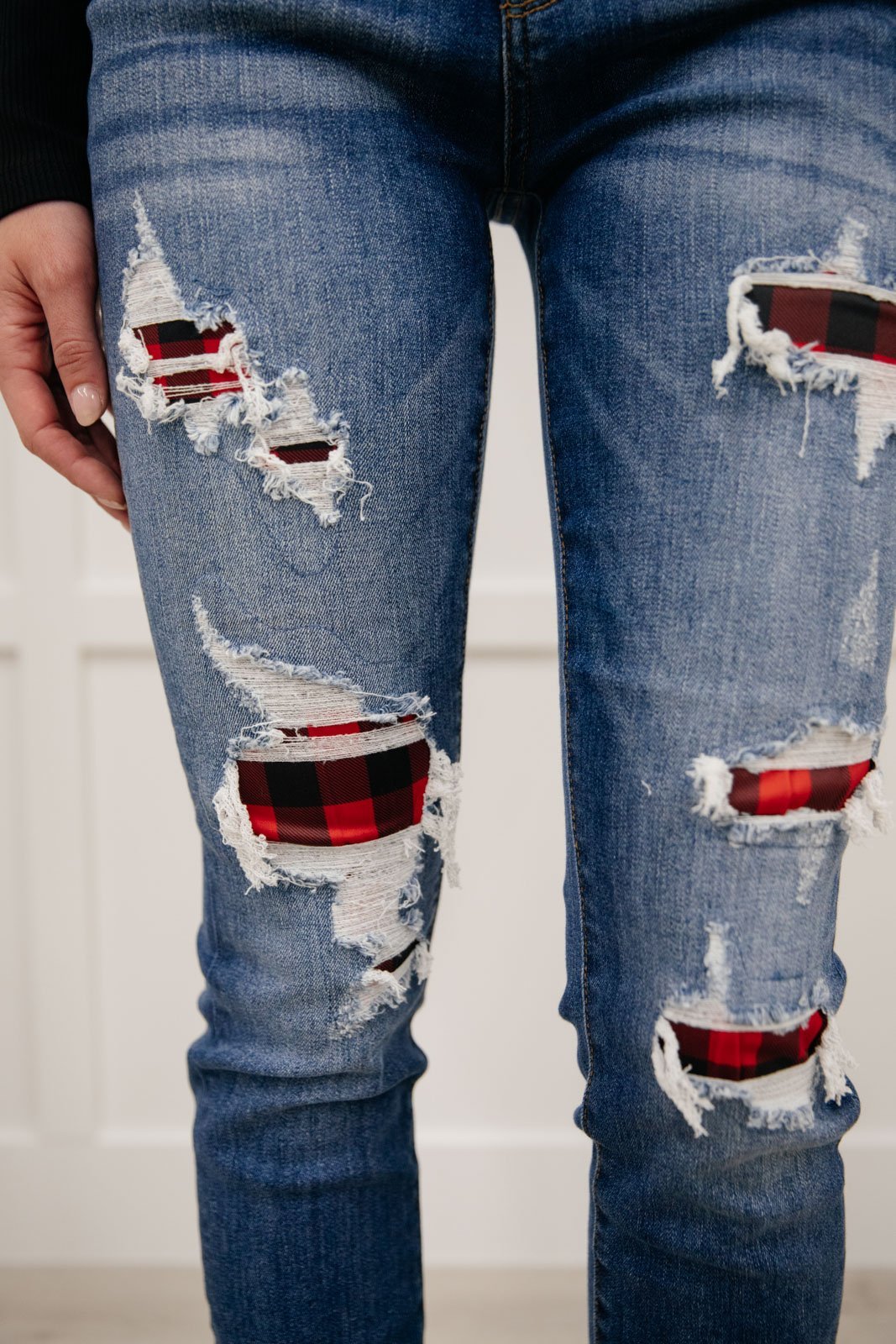 Buffalo Plaid Peek - A - Boo Skinnies (Online Exclusive) - Uptown Boutique Ramona