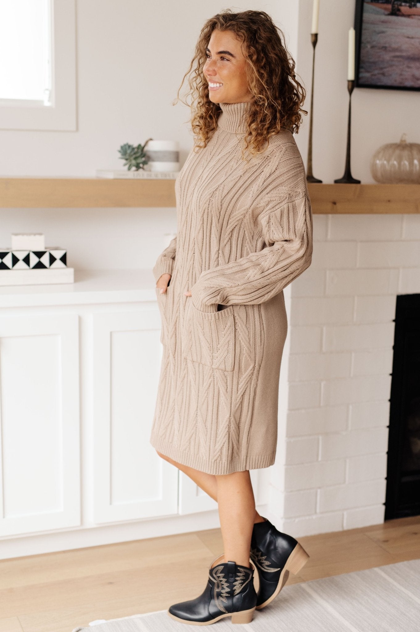 Bundled Beauty Turtleneck Sweater Dress (Online Exclusive) - Uptown Boutique Ramona