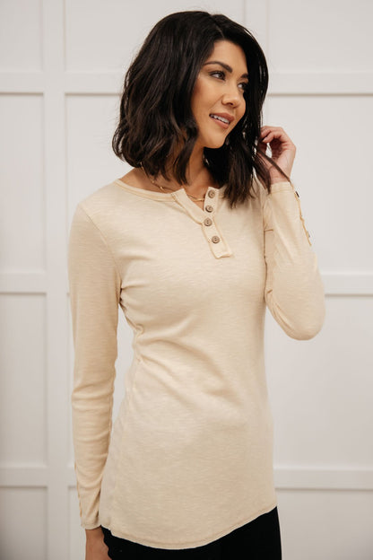 By The Fireplace Thermal Top in Oatmeal (Online Exclusive) - Uptown Boutique Ramona