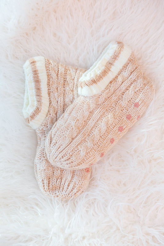 Cable Knit Faux Fur Slipper Boot (Online Exclusive) - Uptown Boutique Ramona