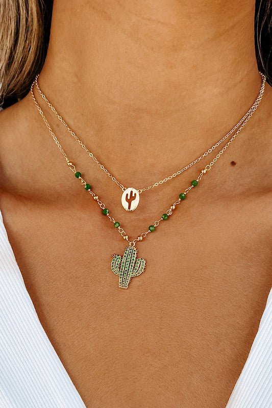 Cactus Gold Necklace - Uptown Boutique Ramona