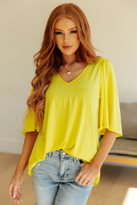 Cali Blouse in Neon Yellow (Online Exclusive) - Uptown Boutique Ramona