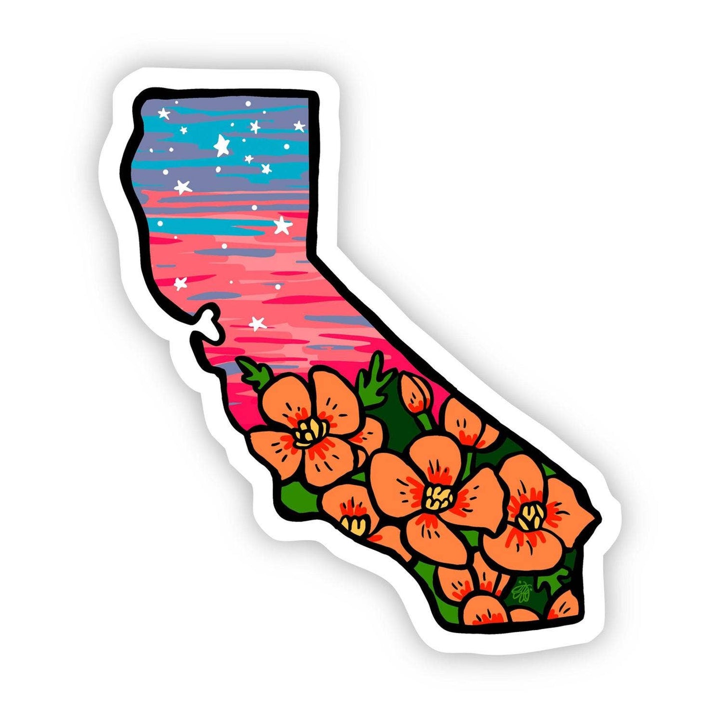 California Floral & Sky Sticker - Uptown Boutique Ramona