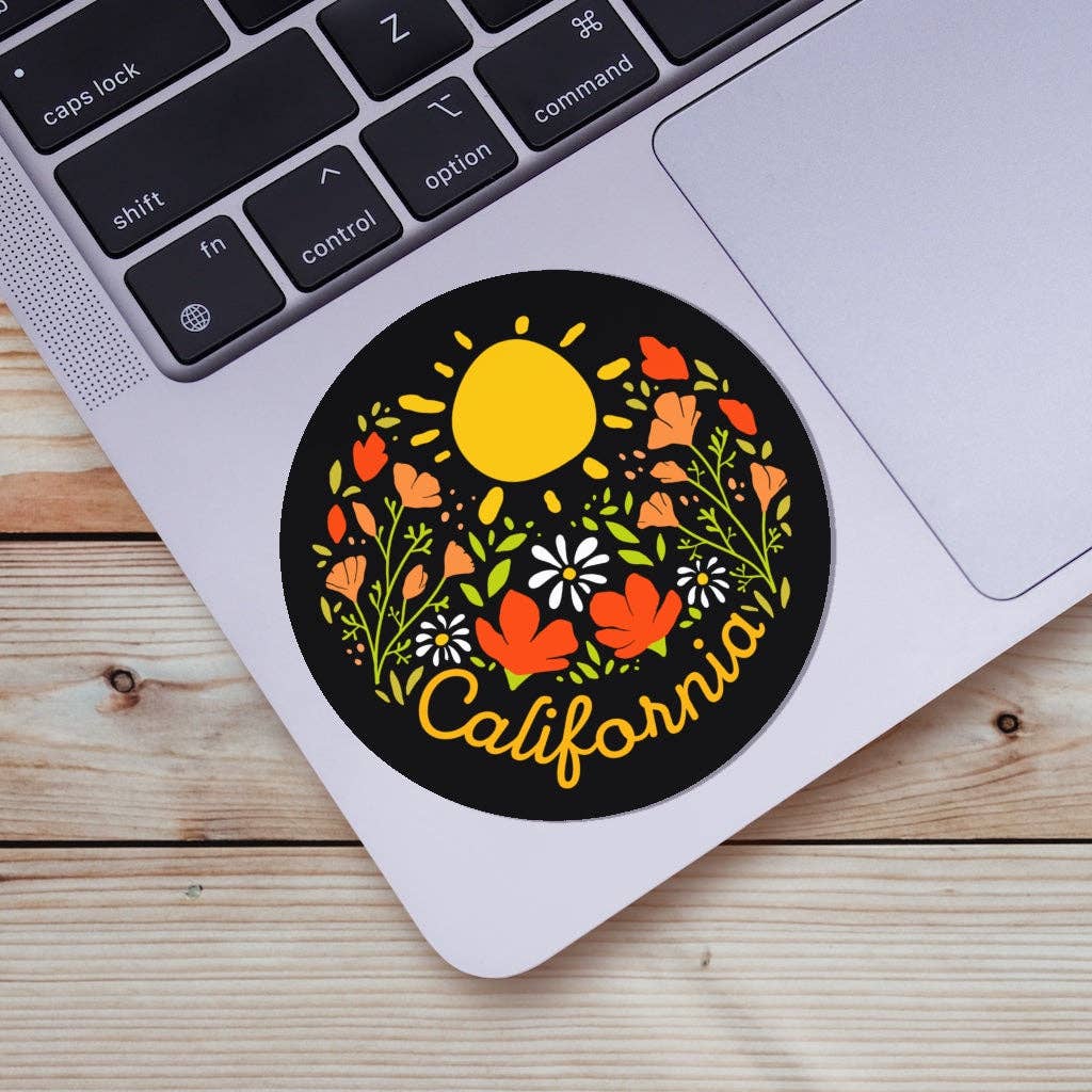 California Sticker - Sunshine & Flowers - Uptown Boutique Ramona