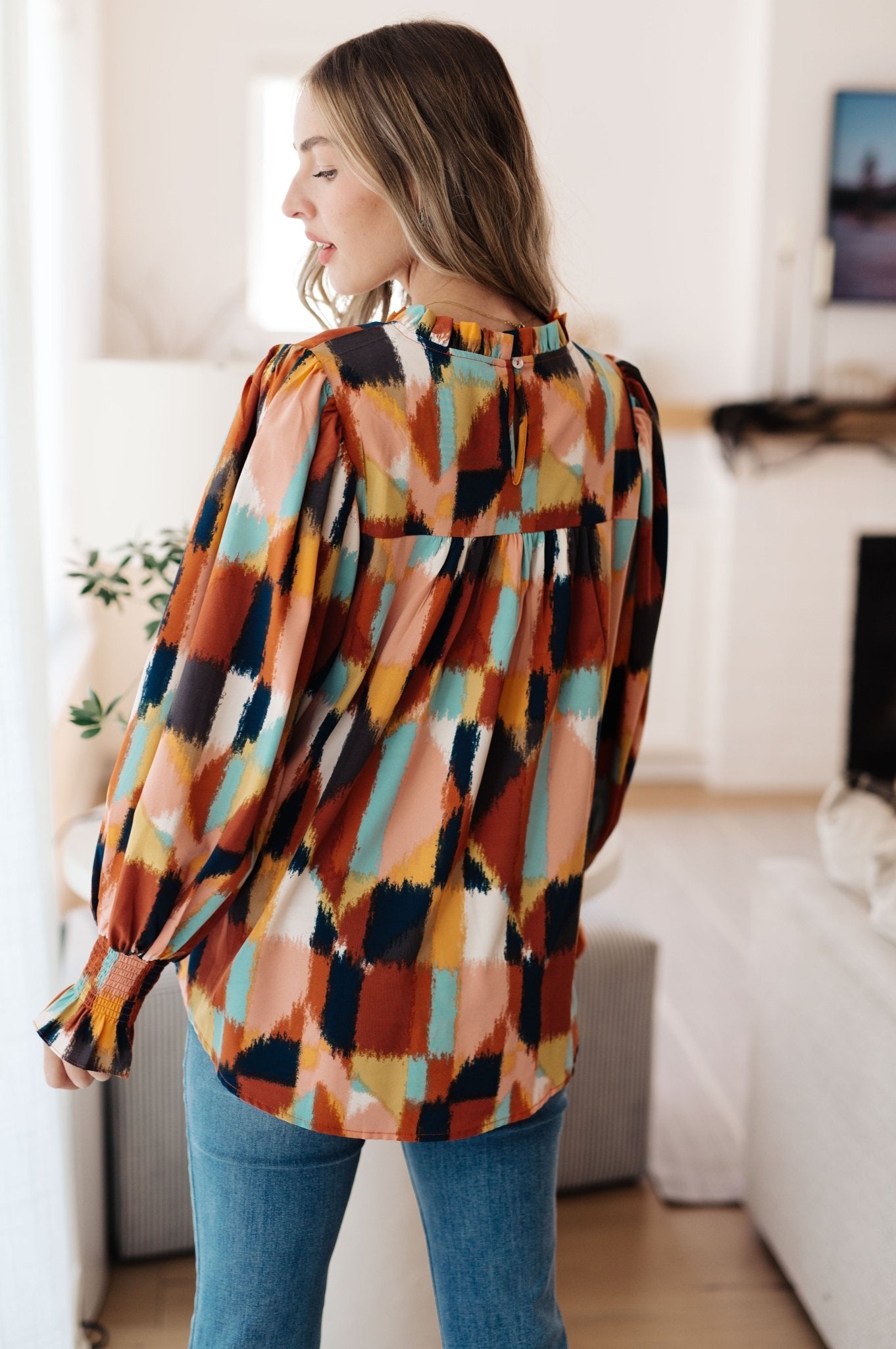 Call It What It Is Mod Print Blouse (Online Exclusive) - Uptown Boutique Ramona