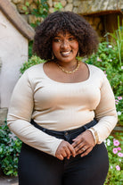 Can You Believe It Basic Long Sleeve Top In Sand (Online Exclusive) - Uptown Boutique Ramona