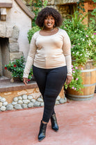 Can You Believe It Basic Long Sleeve Top In Sand (Online Exclusive) - Uptown Boutique Ramona